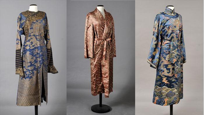 Appraisal: Two Chinese Silk Robes Together with a silk dressing gown