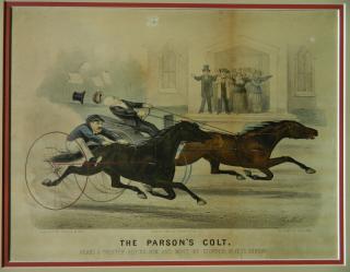 Appraisal: Currier Ives lithograph Currier Ives- The Parson's Colt Hears A