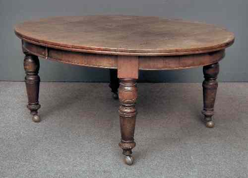 Appraisal: A late Victorian oak oval extending dining table with two