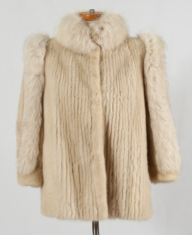 Appraisal: BLOND MINK JACKET WITH FOX FUR COLLAR Fox fur runs