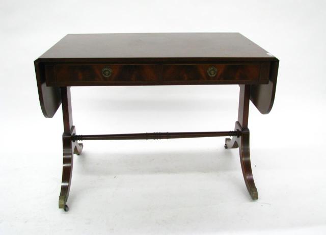 Appraisal: Vintage Mahogany Drop Leaf Game Table Duncan Phyfe style with