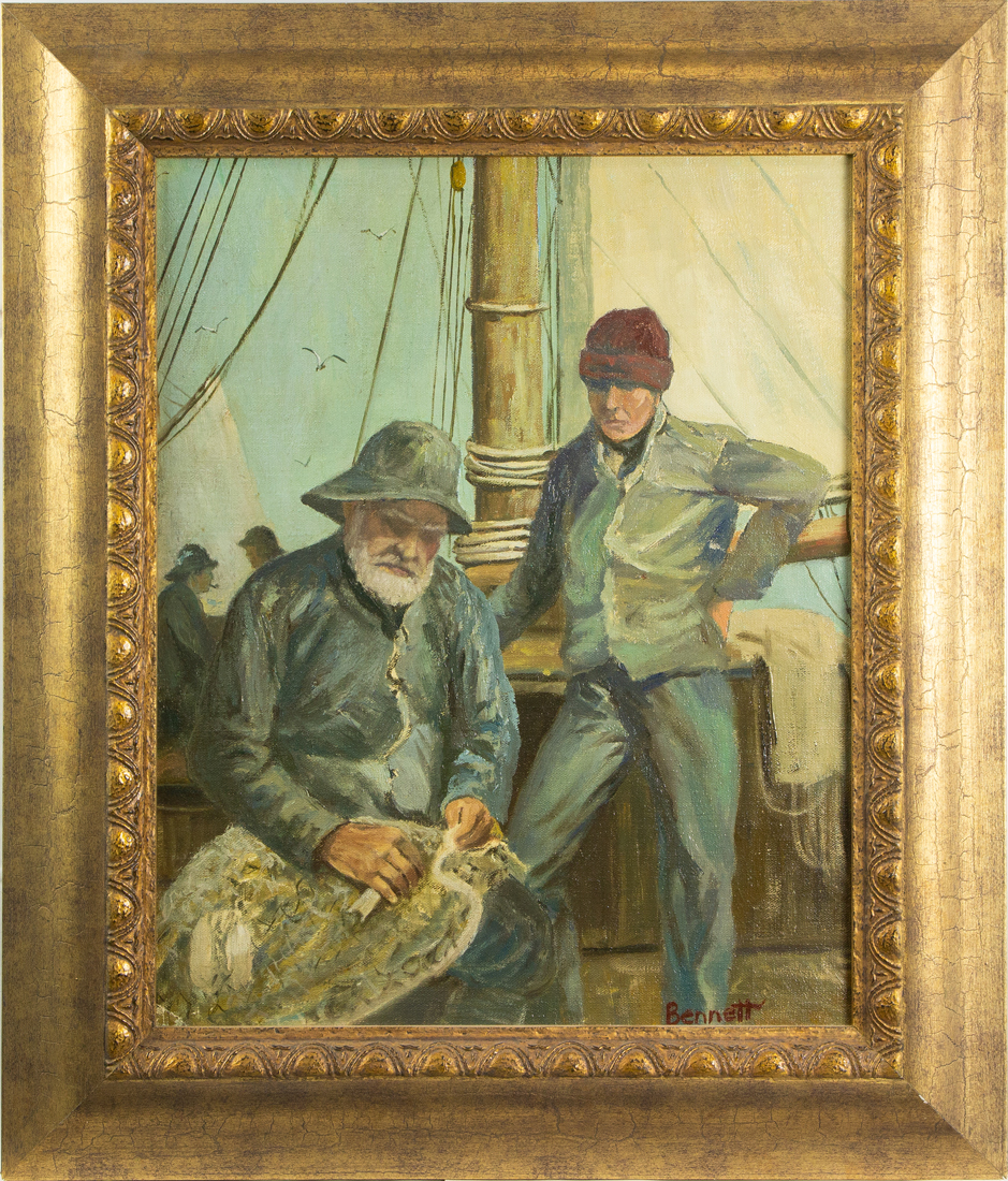 Appraisal: PAINTING AMERICAN SCHOOL TH CENTURY American School th century Fishermen