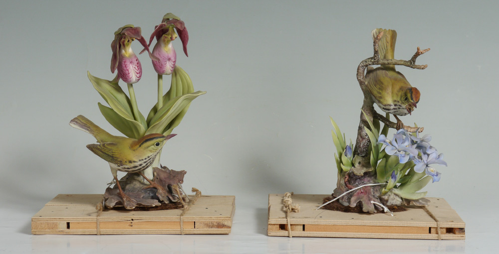 Appraisal: PAIR DOROTHY DOUGHTY PORCELAIN OVENBIRD FIGURINES One of pairs made