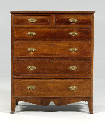 Appraisal: Georgia Piedmont inlaid tall chest walnut with yellow pine secondary