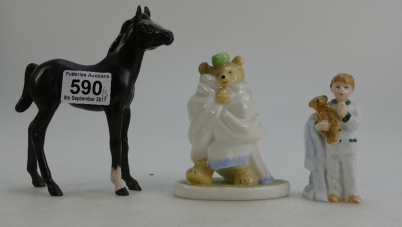 Appraisal: Royal Doulton figure Sleepyhead HN Beswick black foal and Coalport