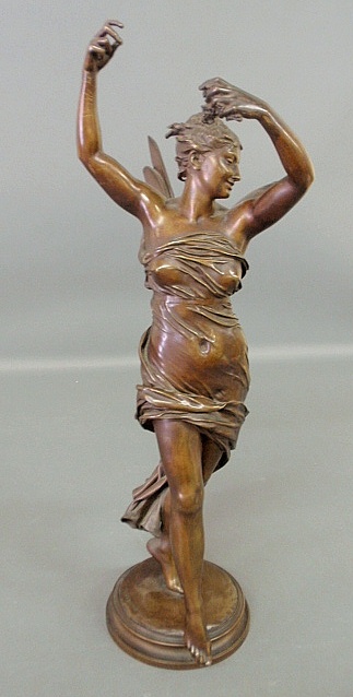 Appraisal: - Delaplanche Eugene French - cast bronze of a winged