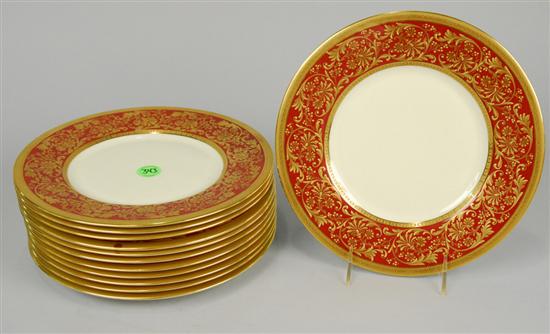 Appraisal: SET OF TWELVE ROYAL DOULTON DINNER PLATES with fine raised