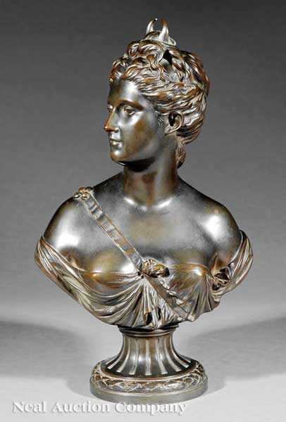 Appraisal: A French Patinated Bronze of Diana th c after Jean-Antoine