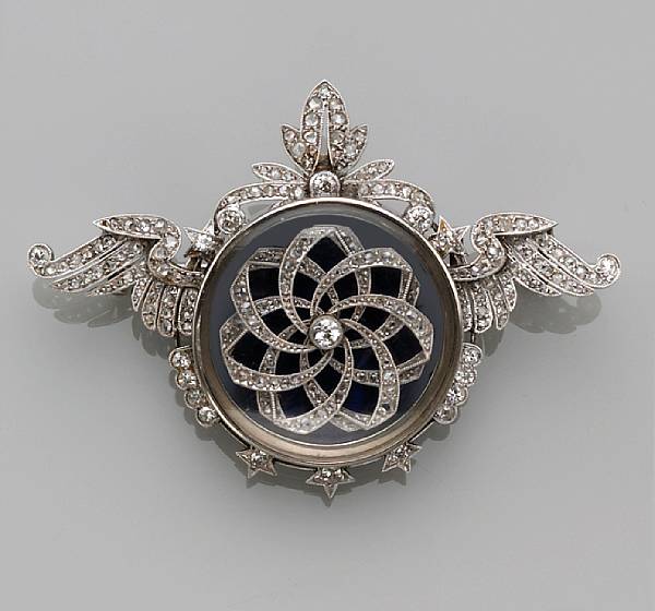 Appraisal: A diamond mechanical kaleidoscope brooch Swiss set throughout with European