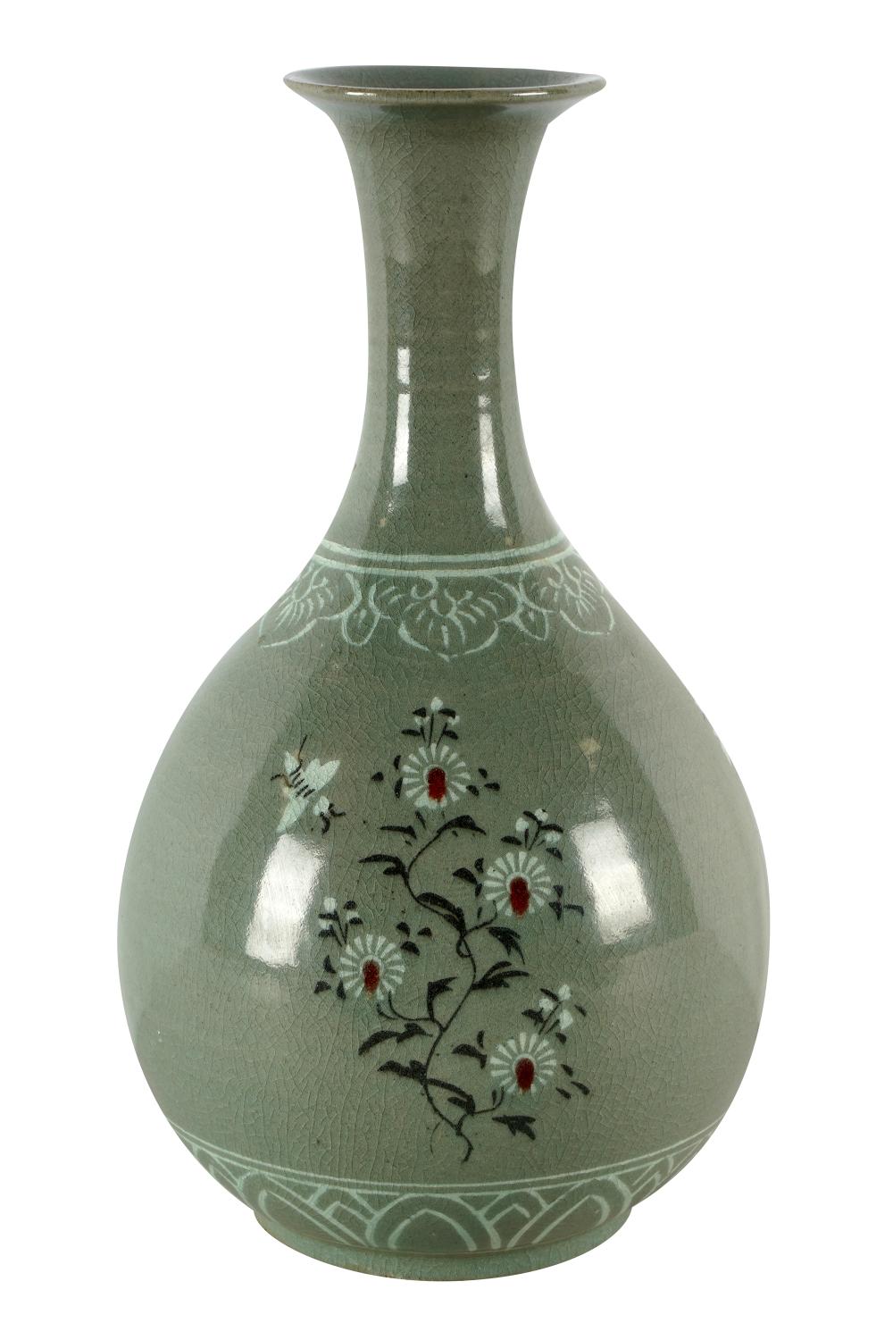 Appraisal: KOREAN CELADON VASECondition with craquelure to glaze that appears natural