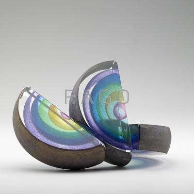 Appraisal: LEON APPLEBAUM Fused sand-cast and polished glass sculpture USA ca