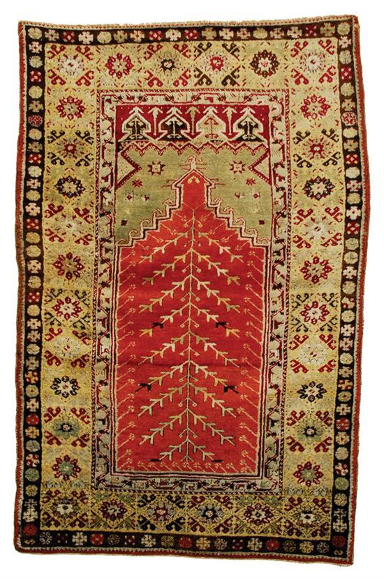 Appraisal: TURKISH PRAYER RUG circa feet inches x feet inches