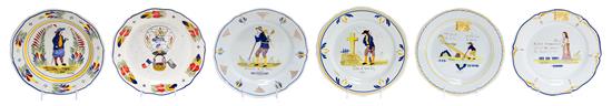 Appraisal: Sale Lot A Group of Six Quimper Pottery Plates each