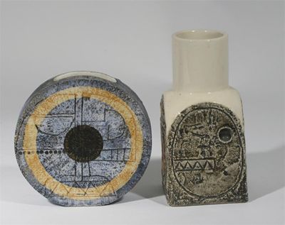 Appraisal: A Troika Pottery Spice Jar modelled in low relief with