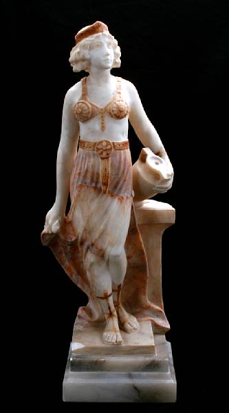 Appraisal: A marble figure of Rebecca at the well restorations repairs