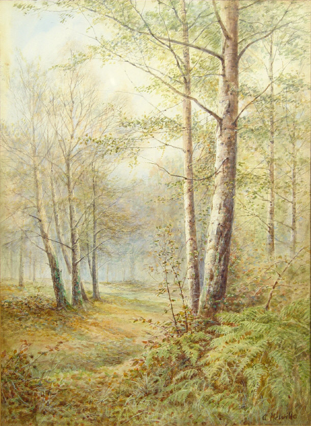 Appraisal: A Melville ' Oxshott Woods' - A pair of watercolours