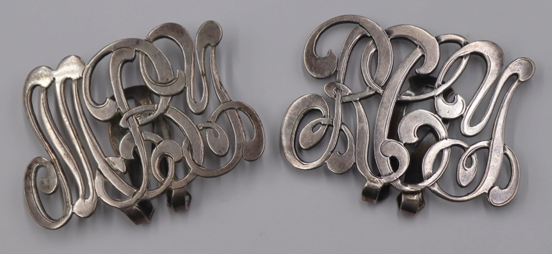 Appraisal: JEWELRY Raymond and Marjorie Yard Sterling Money Clips Sterling monogrammed