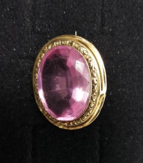 Appraisal: Gold Amethyst Pin Gold Amethyst Pin Unmarked Size x in