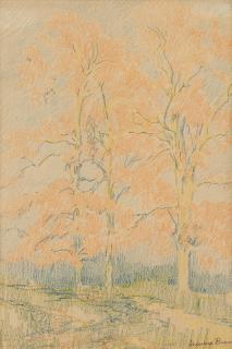 Appraisal: Maurice Braun Eucalyptus landscape signed in pencil lower right Maurice