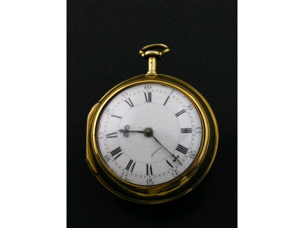 Appraisal: An th Century pair cased Pocket Watch with chain driven