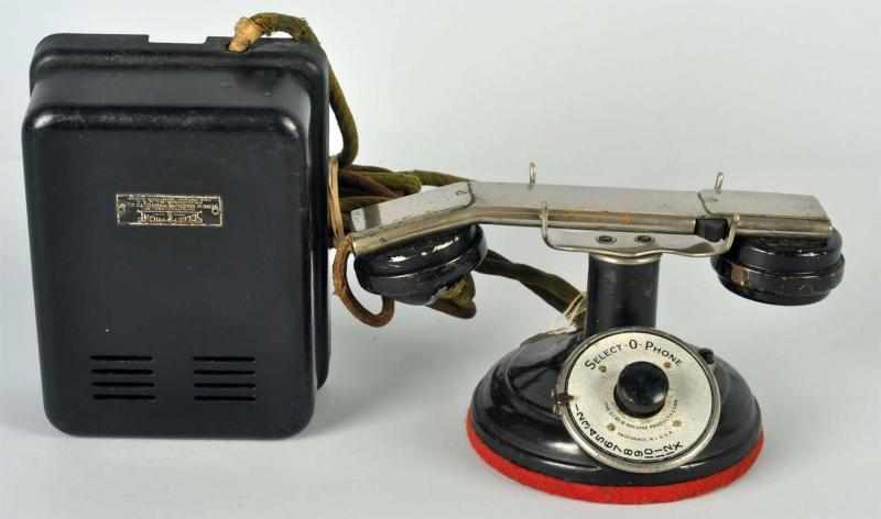 Appraisal: Select-O-Phone Cradle Telephone Circa Black steel -station working dial correct