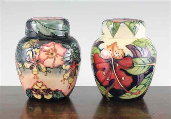 Appraisal: Two Moorcroft small ginger jars and covers the first in