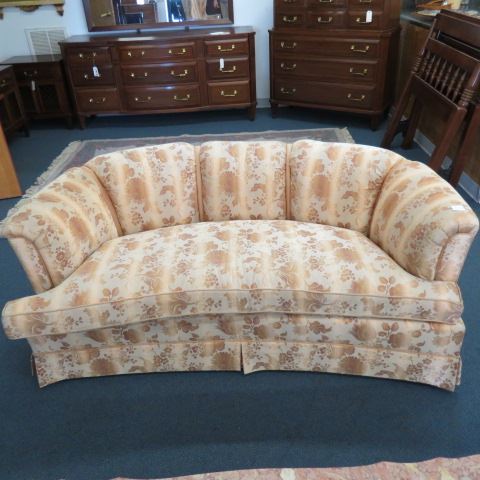 Appraisal: Sofa floral silk brocade peach color by Heritage