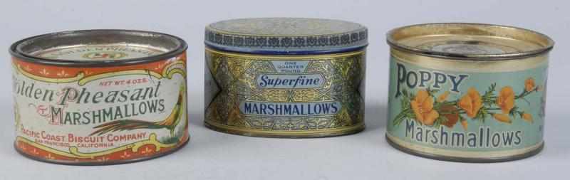 Appraisal: Lot of Marshmallow Tins Description Includes Poppy Superfine and Golden