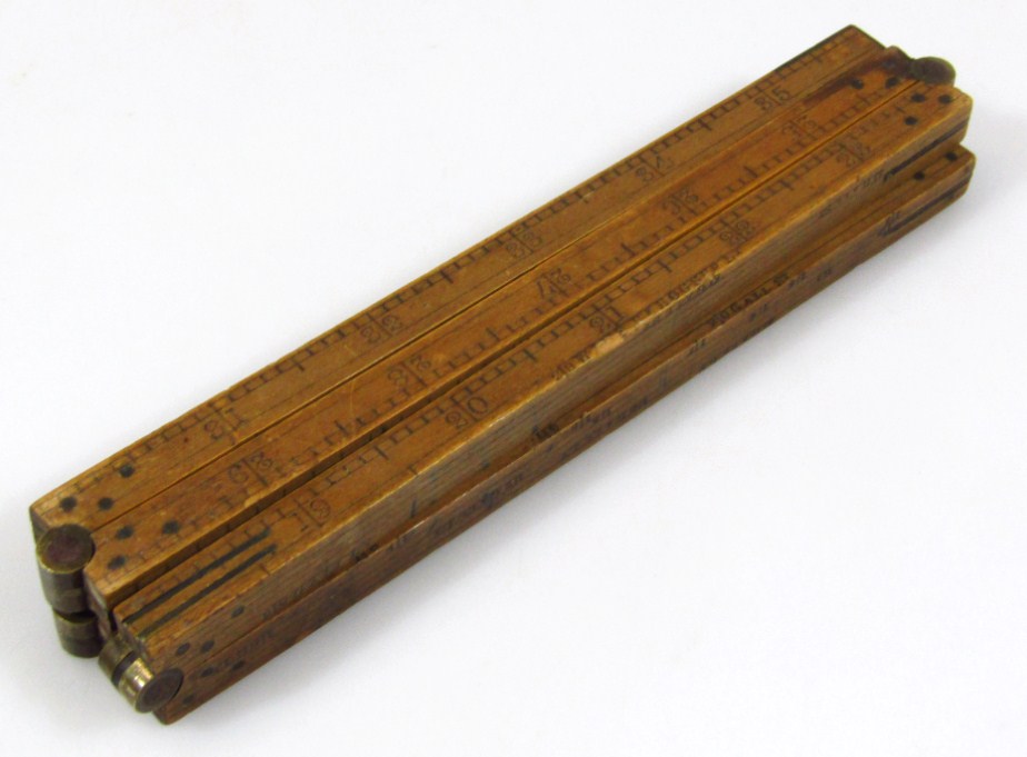 Appraisal: A late th early thC fruit wood measuring ruler marked