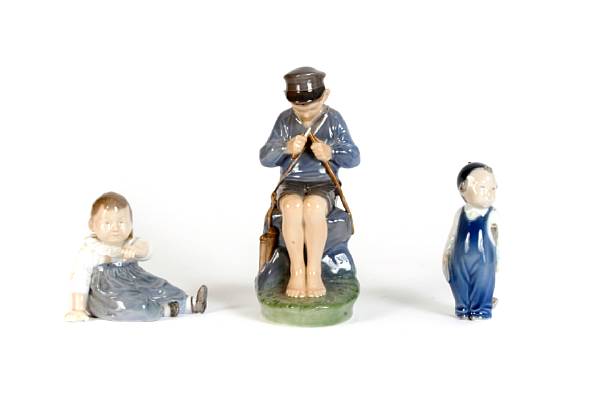 Appraisal: A group of five Royal Copenhagen porcelain figures together with