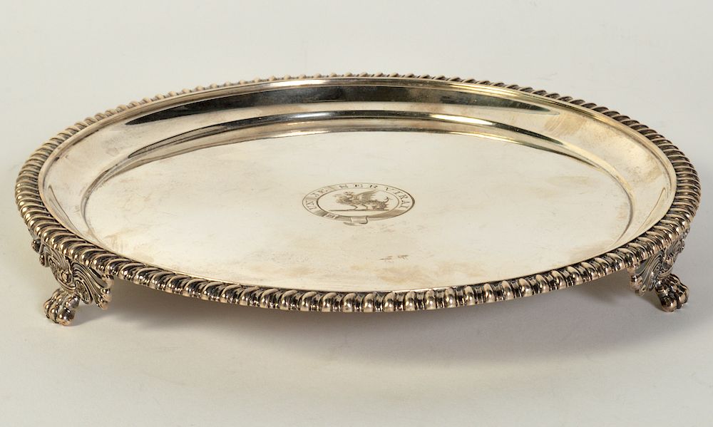 Appraisal: Sterling Silver Hallmarked Salver Sterling silver salver hallmarked William Esterbrook