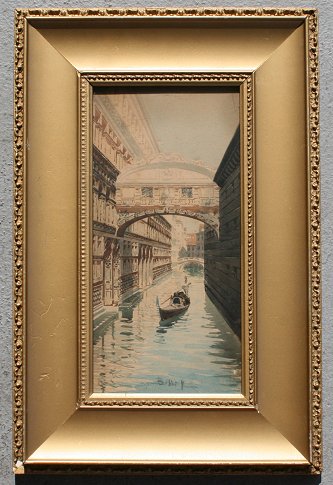 Appraisal: VENETIAN CANAL SCENE BRIDGE OF SIGHS W C sight size