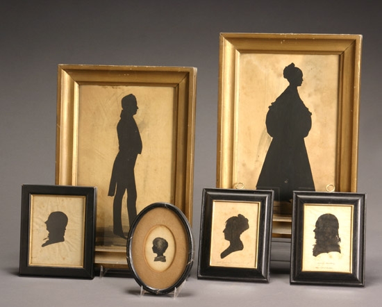 Appraisal: Group of Six Silhouette Portraits American or English th Century