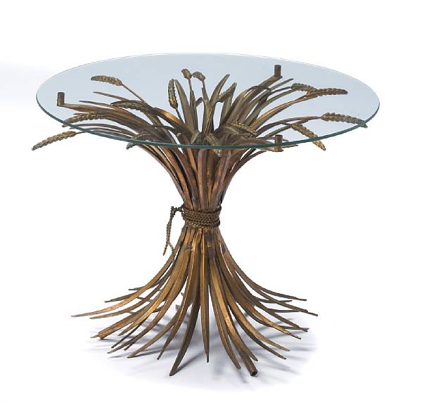 Appraisal: An Italian gilt metal wheat sheaf tablemid th Century The