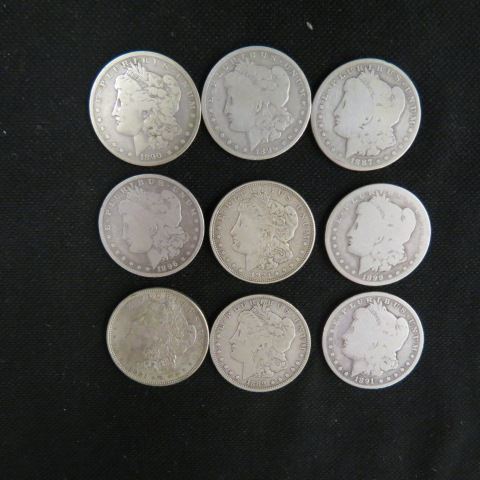 Appraisal: Morgan Silver Dollars to good to extra fine