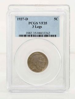 Appraisal: -D Three Legged Buffalo Nickel PCGS VF