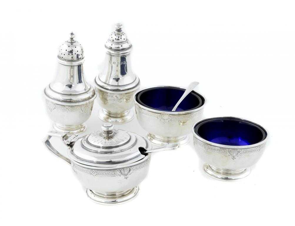 Appraisal: A GEORGE V THREE PIECE CONDIMENT SET in early th