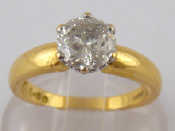 Appraisal: An carat gold diamond solitaire ring the round brilliant cut