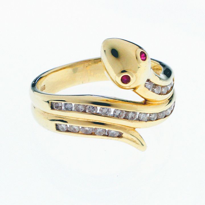 Appraisal: KT Snake Ring A signed kt snake ring with small