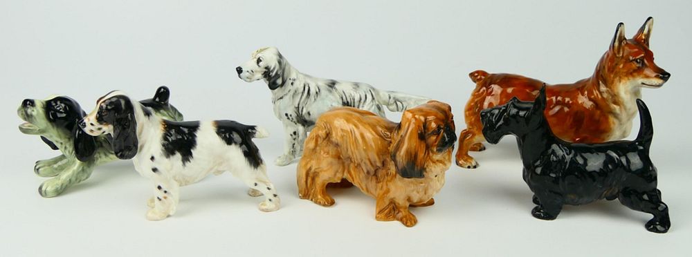 Appraisal: ROYAL DOULTON GOEBEL PORCELAIN DOG FIGURES A lot of dog