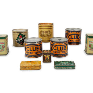 Appraisal: A Group of Tobacco Advertising Tins total including club Chewing