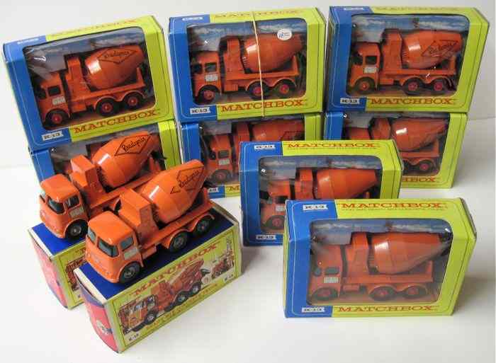 Appraisal: TEN ''KING SIZE'' MATCHBOX TRUCKS all are K- Ready-Mix concrete