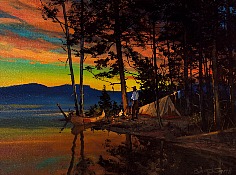 Appraisal: Brett James Smith Present Lake Campoil on canvas x in