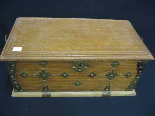 Appraisal: Early Chest hinged top with inner side compartment ornate hand