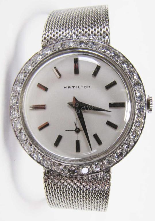 Appraisal: A K white gold gentleman's Hamilton dress watch with diamond