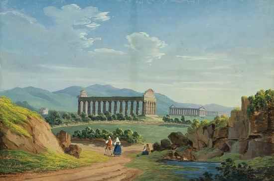 Appraisal: th century Italian School A View of Paestum gouache on