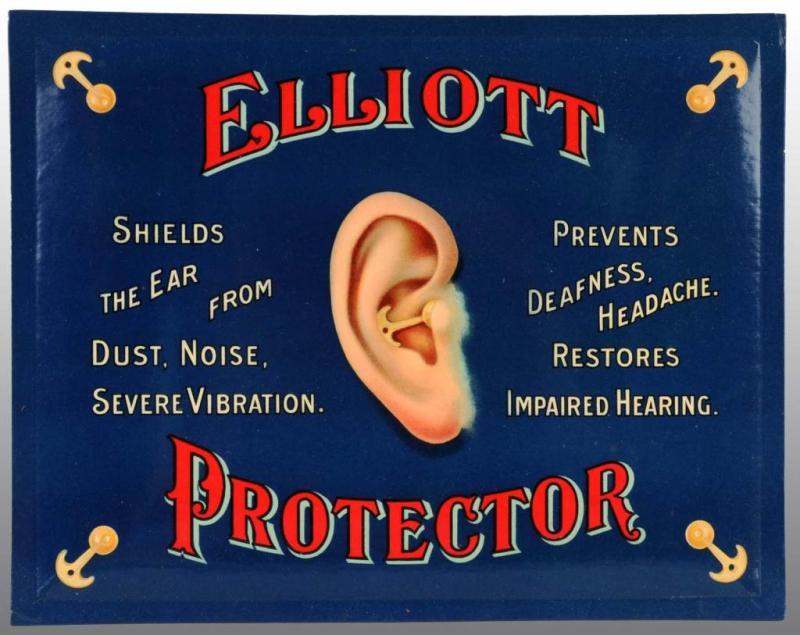 Appraisal: Elliott Ear Protector Sign Description Manufactured by the Whitehead and