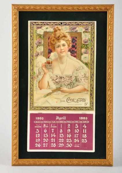 Appraisal: Coca-Cola Calendar Description Framed under glass The April page is