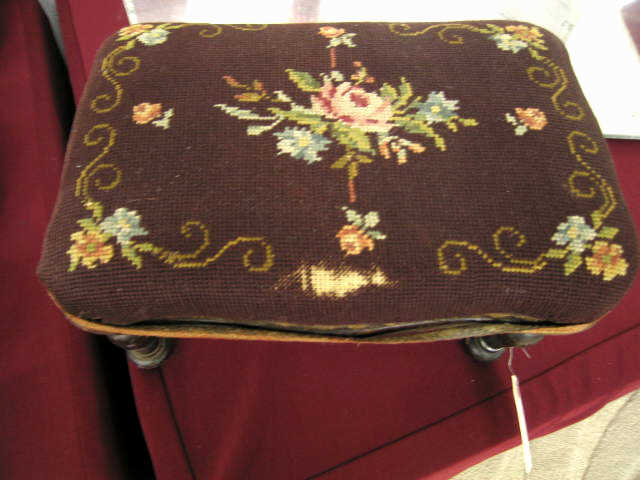 Appraisal: Needlepoint Footstool