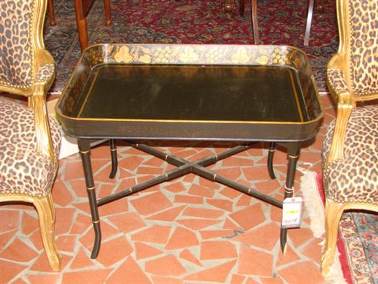 Appraisal: Regency style painted tray on stand H W D